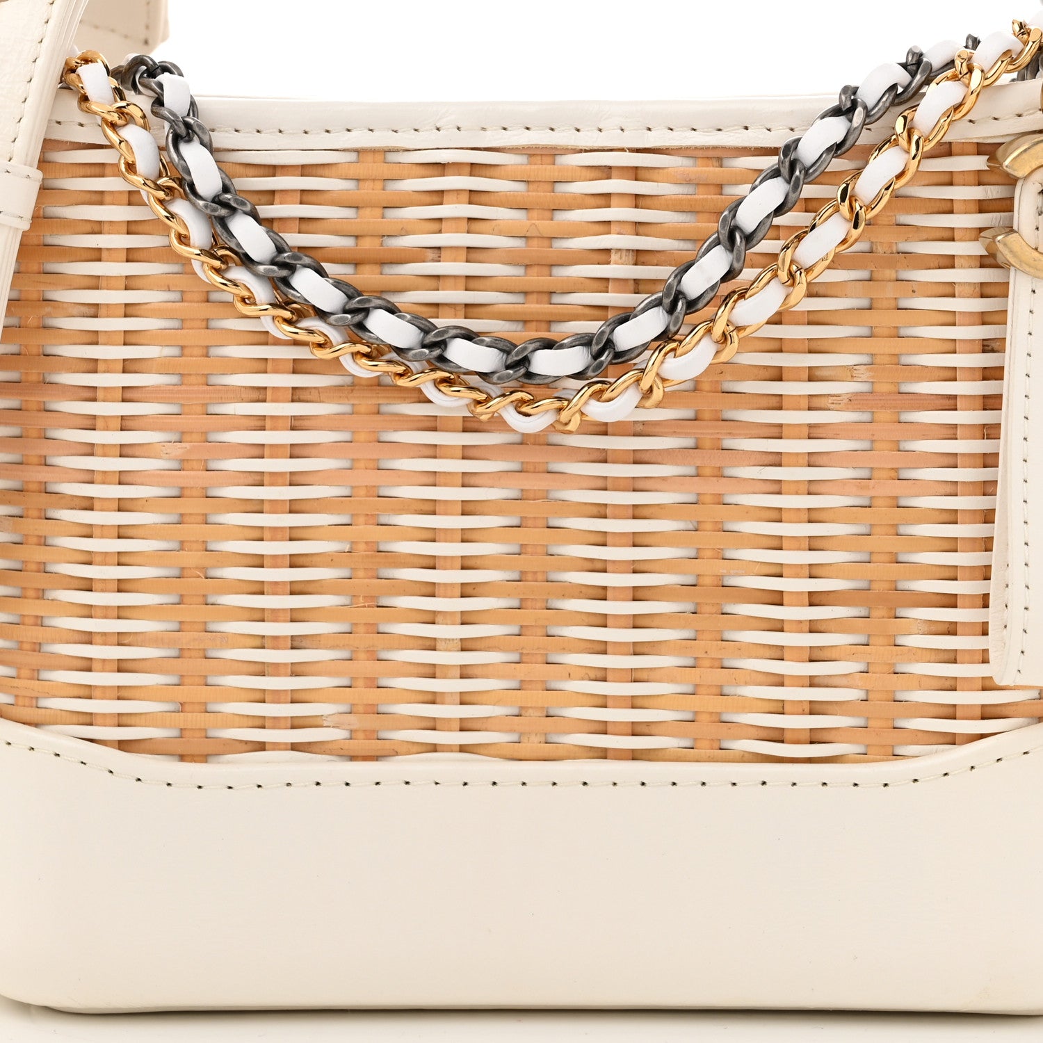 Chanel Rattan Calfskin Small Gabrielle Hobo Beige Ivory 8 of 10