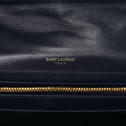 Saint Laurent Patent Calfskin Matelasse Monogram Medium Vicky Chain Bag Blue 6 of 9