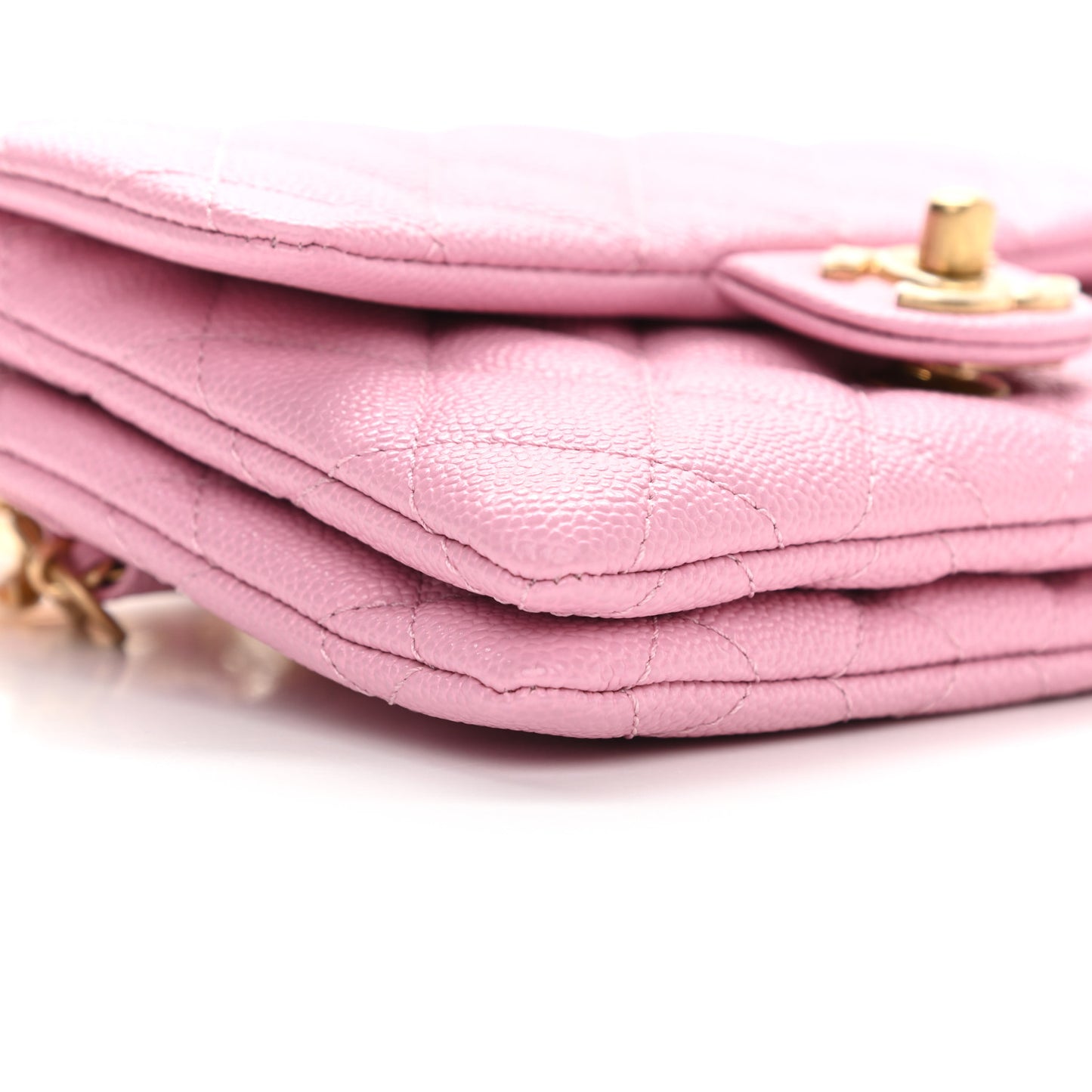 Shiny Caviar Pick Me Up Flap Belt Bag Pink