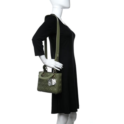 Christian Dior Lambskin Cannage Small My ABCDior Lady Dior Army Green 2 of 8