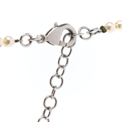 Chanel Pearl Cluster CC Long Necklace Silver 5 of 7