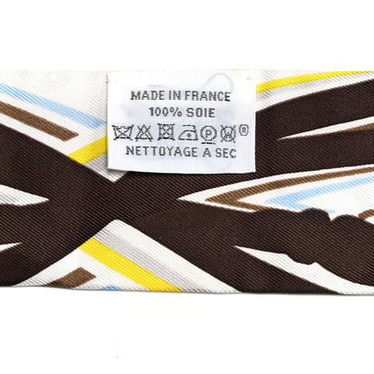Hermes Silk Brides De Gala Shadow Twilly Marron White Jaune 5 of 5
