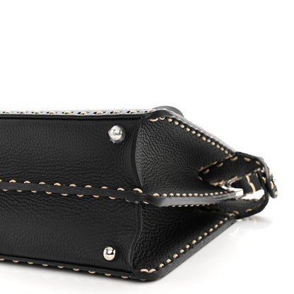 Fendi Vitello Granato Camoscio Elaphe Python Print Macro Stitchings Small Peekaboo I SEE U Satchel Black Roccia 10 of 10