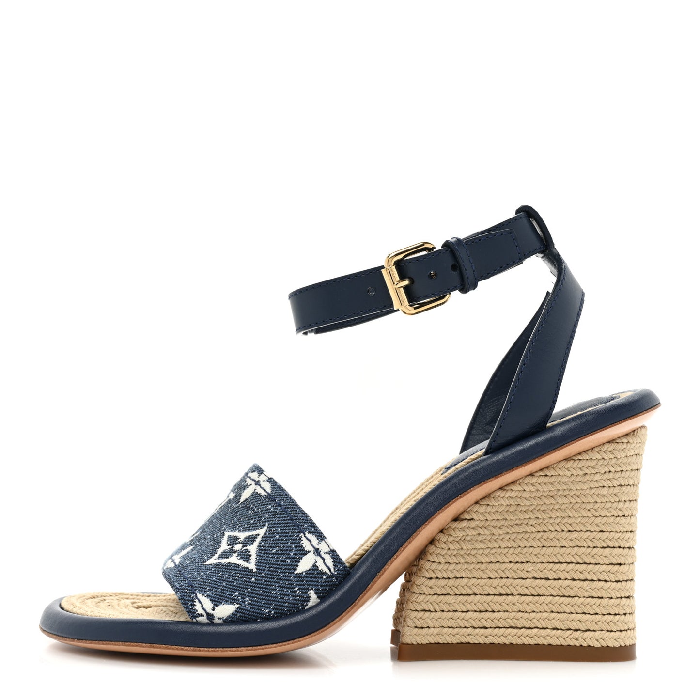 Monogram Denim Maia Wedge Sandal 36