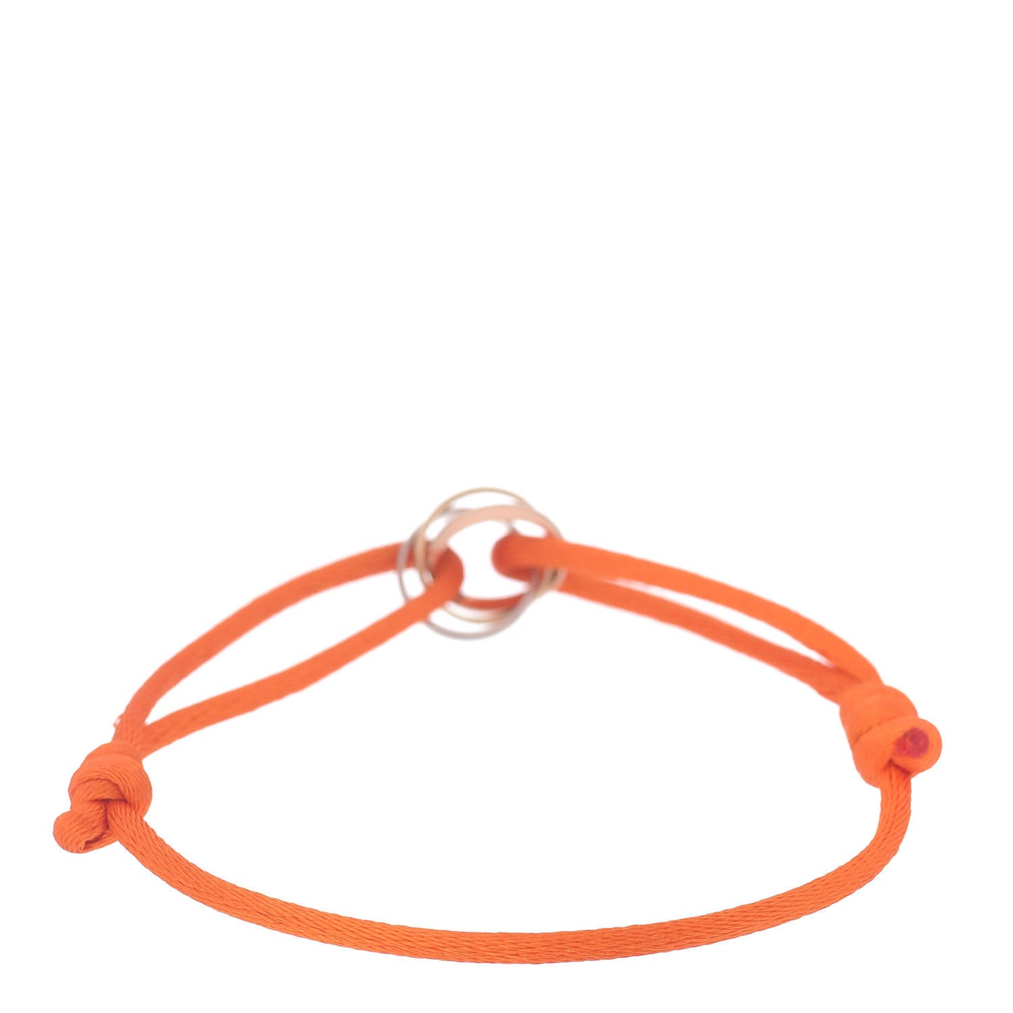 18K Pink Yellow White Gold Trinity Adjustable Cord Bracelet Orange