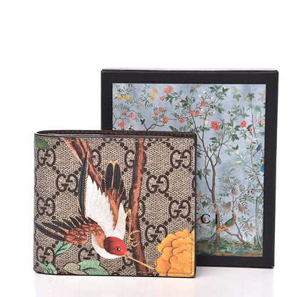 Gucci GG Supreme Monogram Tian Bi-Fold Wallet Beige Multicolor New Acero 7 of 7