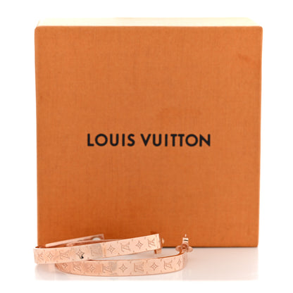 Louis Vuitton Nanogram Hoop Earrings Pink Gold 6 of 6
