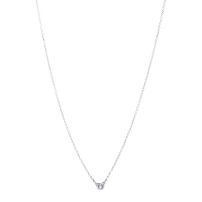 Tiffany Sterling Silver Aquamarine Elsa Peretti Color By The Yard Pendant Necklace 1 of 3
