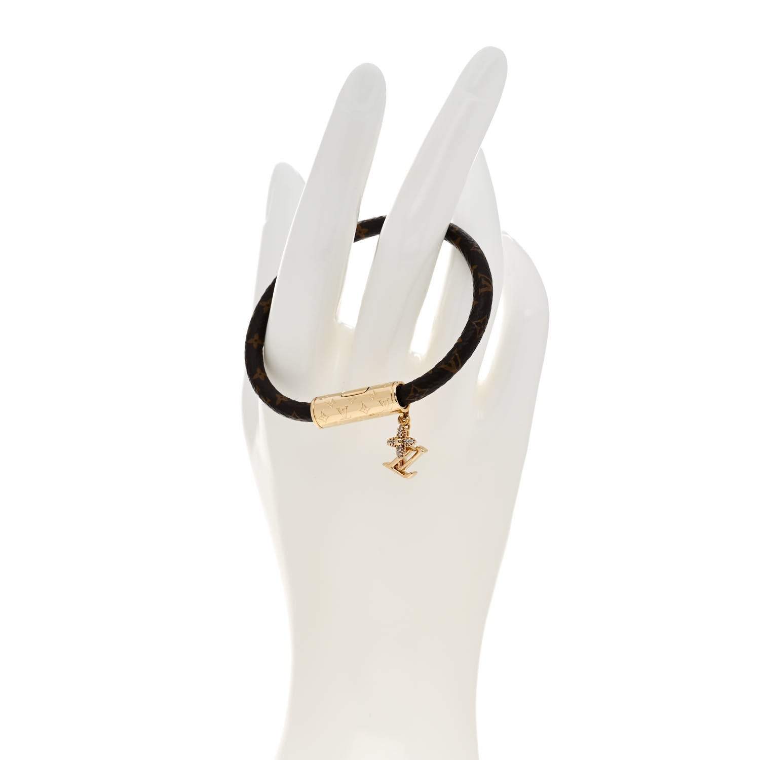 Louis Vuitton Monogram Crystal LV Push Bracelet 17 2 of 5