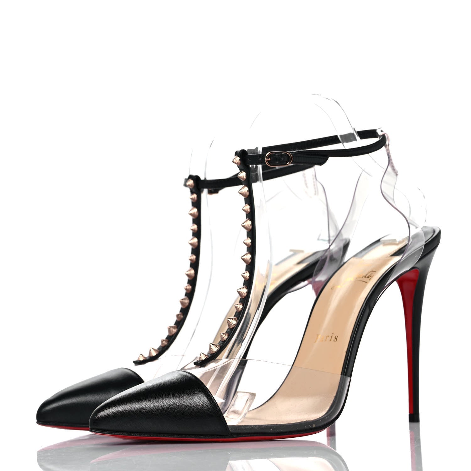 Christian Louboutin Kid PVC Nosy Spikes 100 Pumps 42 Black 3 of 8