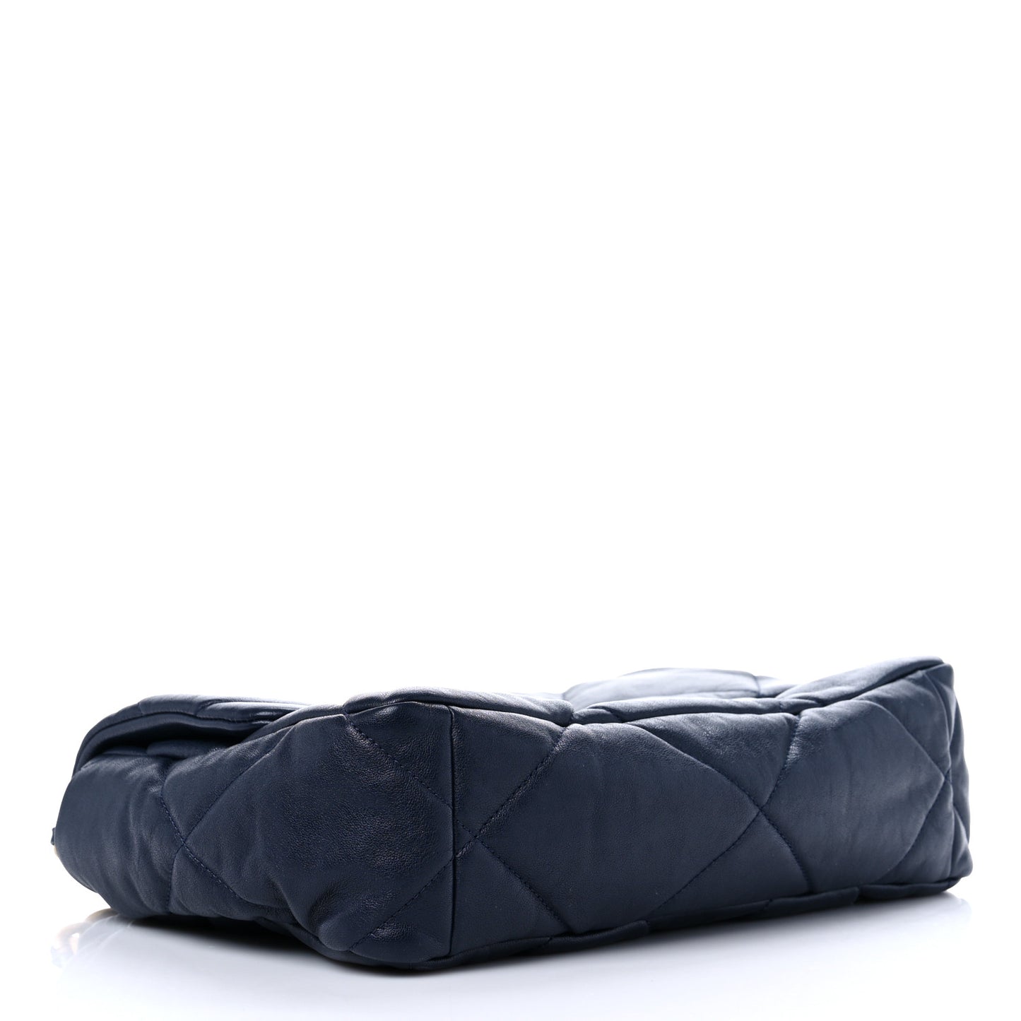 Lambskin Quilted Large Chanel 19 Flap Navy Blue