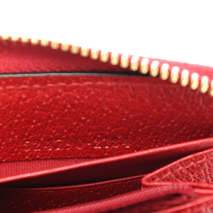 Gucci Canvas Sylvie Stripe Logo Zip Around Wallet Mystic White Hibiscus Red Maritime 7 of 8