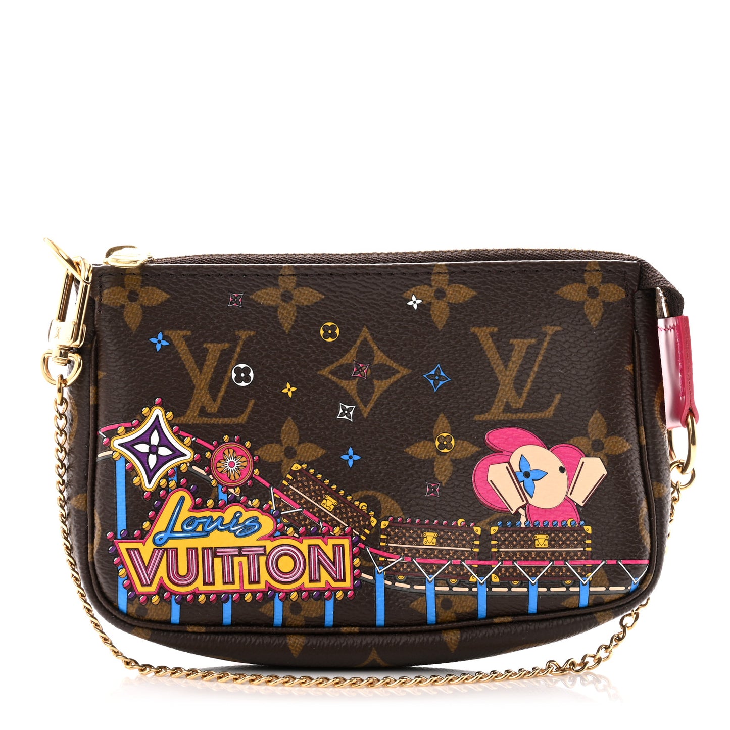Monogram 2020 Christmas Animation Roller Coaster Mini Pochette Accessories Pivoine