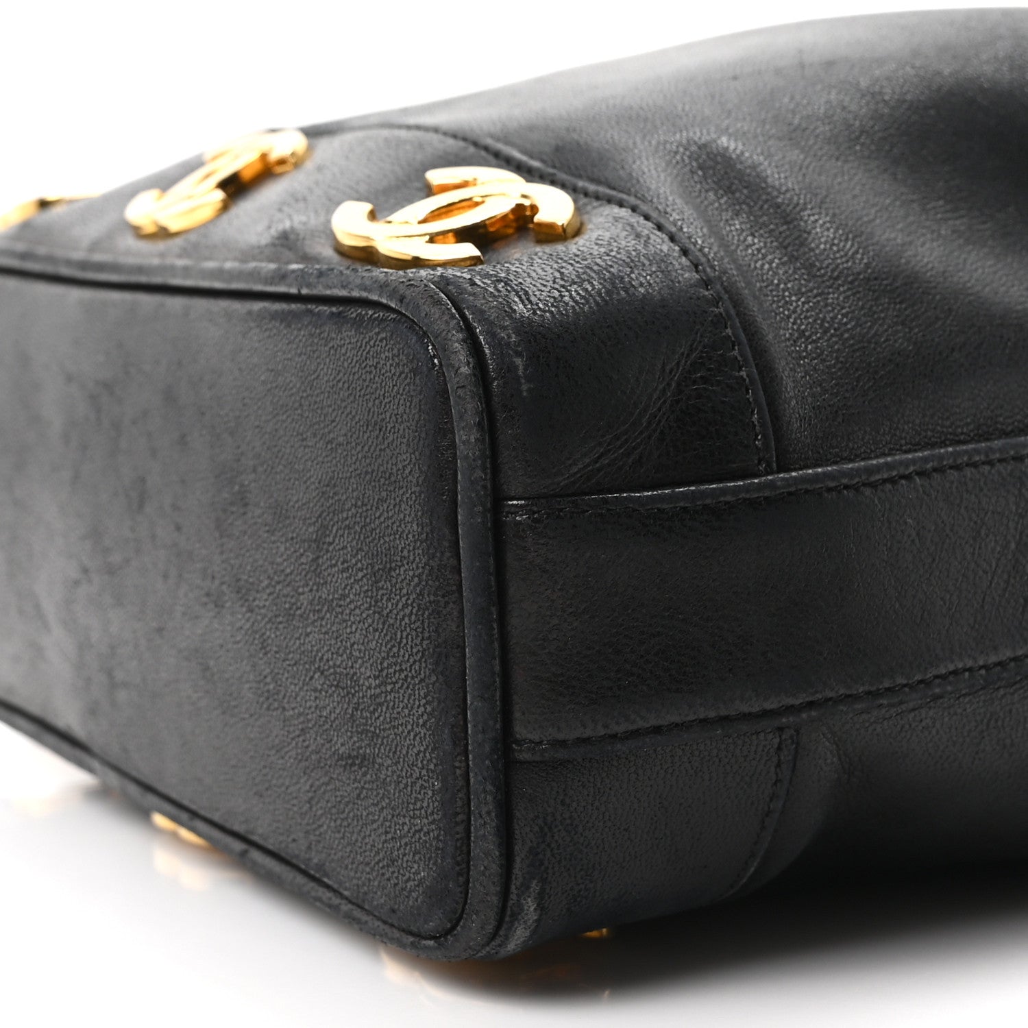 Chanel Lambskin CC Drawstring Shoulder Bag Black 10 of 11