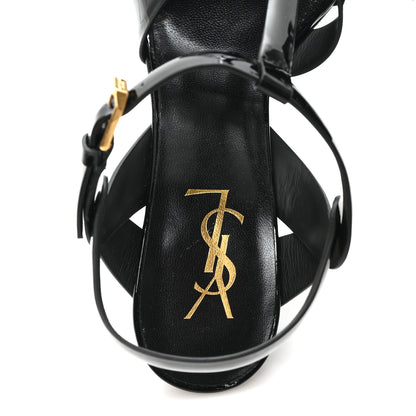 Saint Laurent Patent Tribute 75 Platform Sandals 37.5 Black 8 of 10