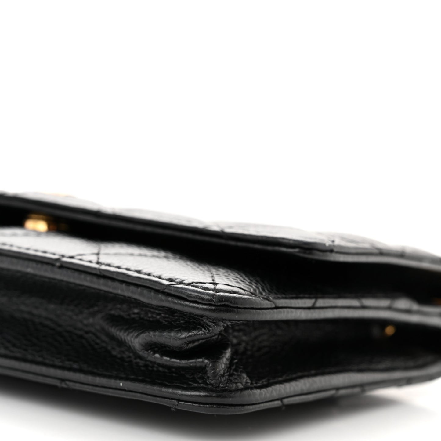 Caviar Quilted Wallet on Chain WOC Black