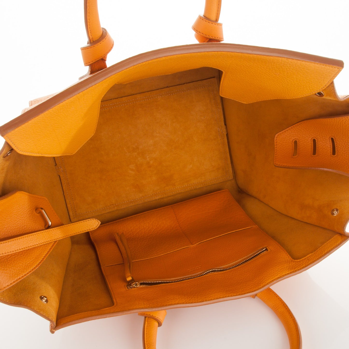 Crisped Calfskin Small Tie Knot Tote Saffron