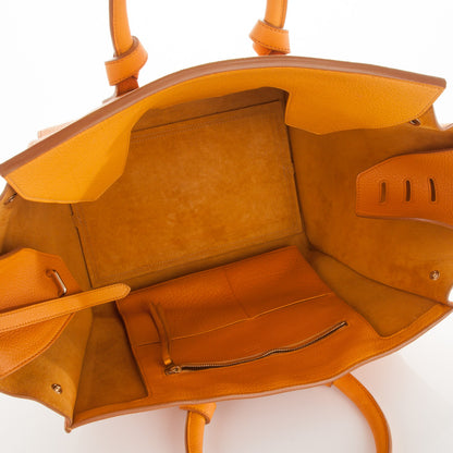 Celine Crisped Calfskin Small Tie Knot Tote Saffron 5 of 8