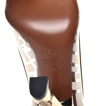 Fendi PVC Calfskin FF Colibri High-Heel Pumps 39 White Cuoio 7 of 8