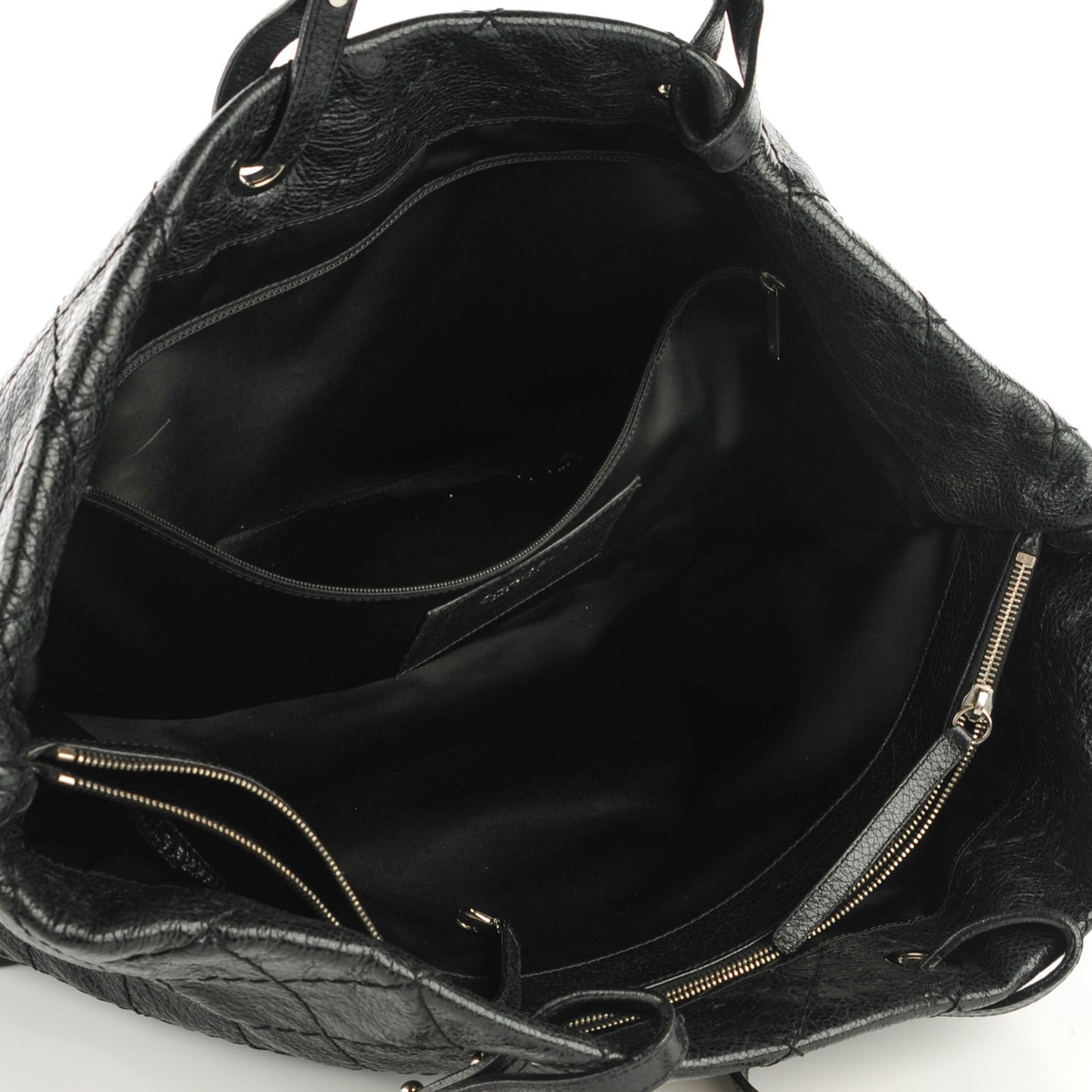 Glazed Calfskin XL On The Road Tote Black