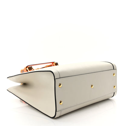Gucci Wonka Grain Calfskin Small Diana Tote Bag Mystic White Orange Fluo 4 of 9