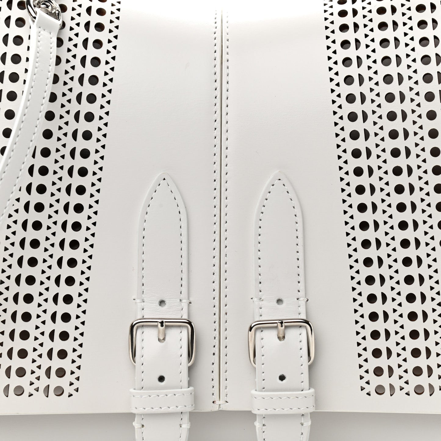 Calfskin Laser Cut Bellechasse 29 Top Handle Bag White
