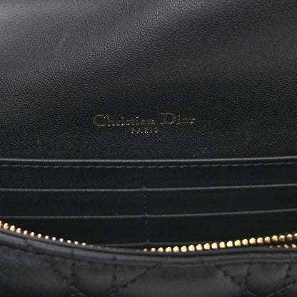 Christian Dior Lambskin Cannage Lady Dior Chain Pouch Black 6 of 9