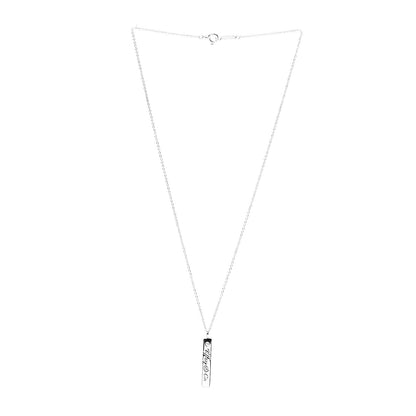Tiffany Sterling Silver Diamond Notes Bar Pendant Necklace 2 of 5