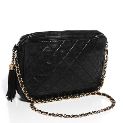 Chanel Lambskin Quilted Tassel Camera Case Black 3 of 8