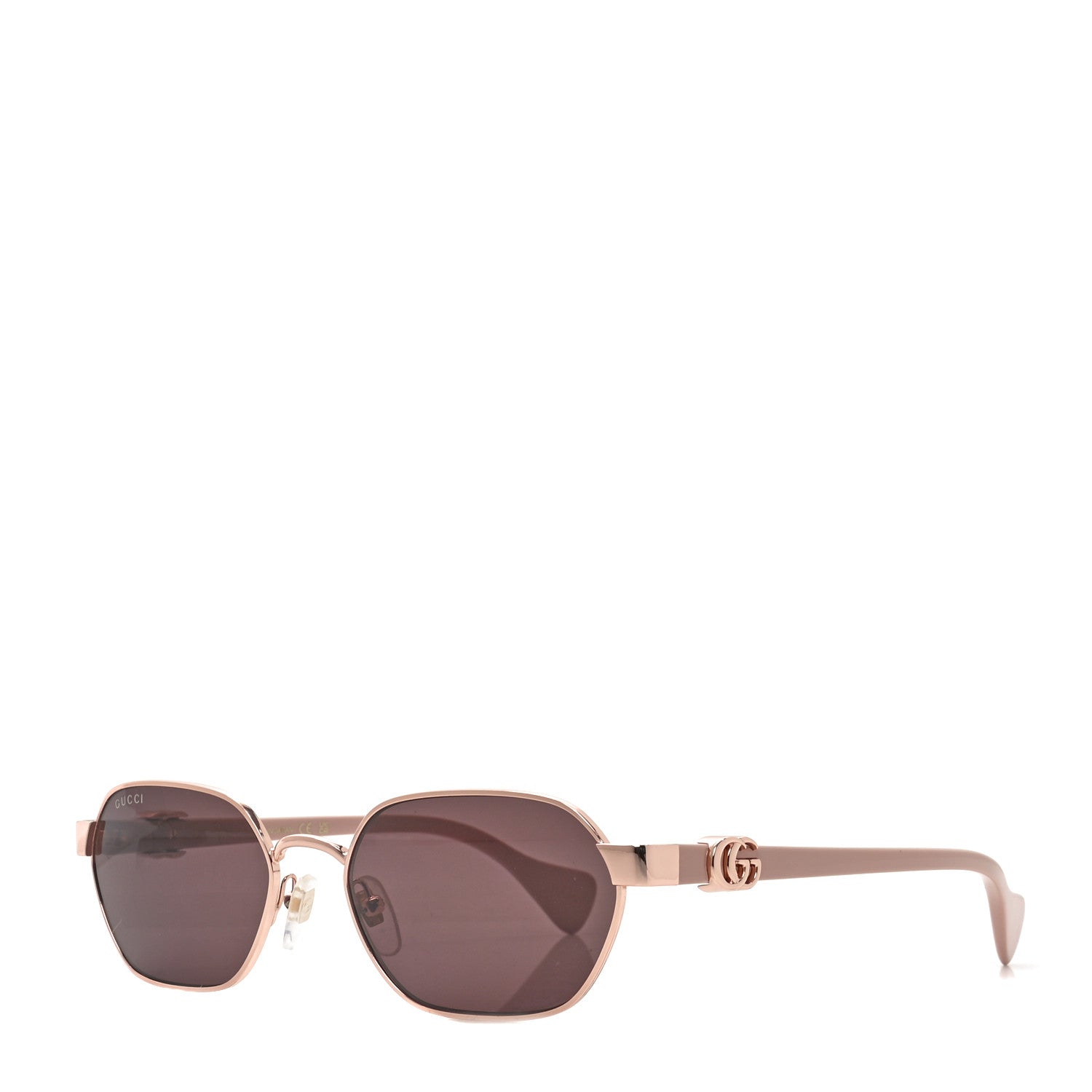 Gucci Metal Acetate Rectangular Frame Sunglasses GG1593S Rose Gold Pink 1 of 7