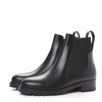 Christian Louboutin Calfskin Mens Marchacroche Flat Chelsea Boots 36.5 Black 3 of 7