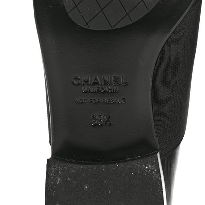 Chanel Calfskin Elastic Lace Up Cap Toe CC Loafers 38.5 Black 8 of 11