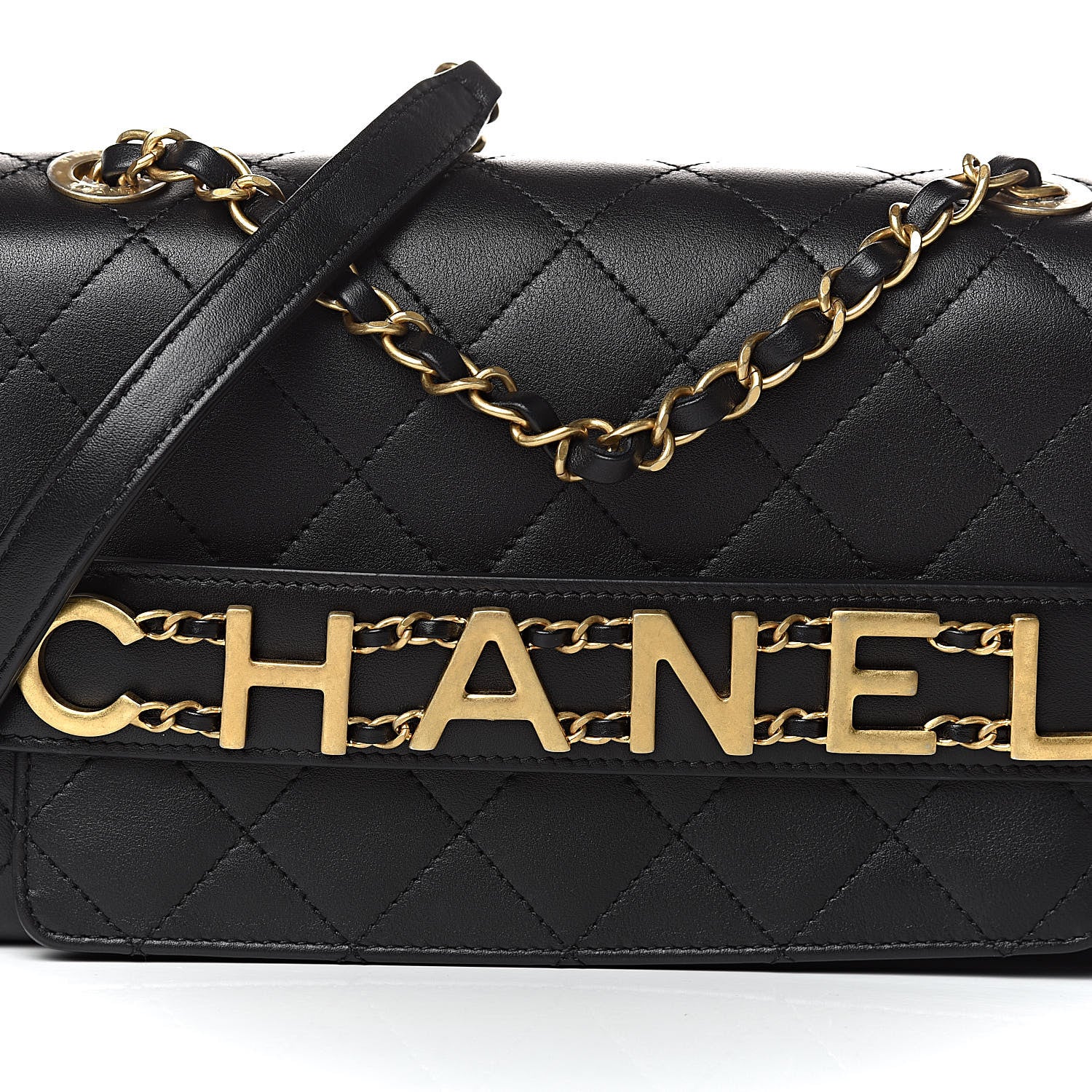 Chanel Calfskin Quilted Enchained Flap Black 11 of 12