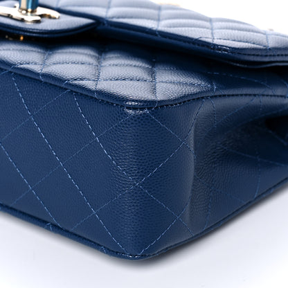 Chanel Caviar Quilted Small Double Flap Blue 10 of 13