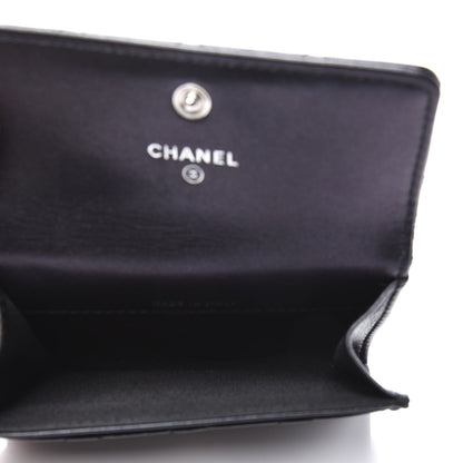 Chanel Distressed Patent Quilted Flap Card Holder Black 4 of 10