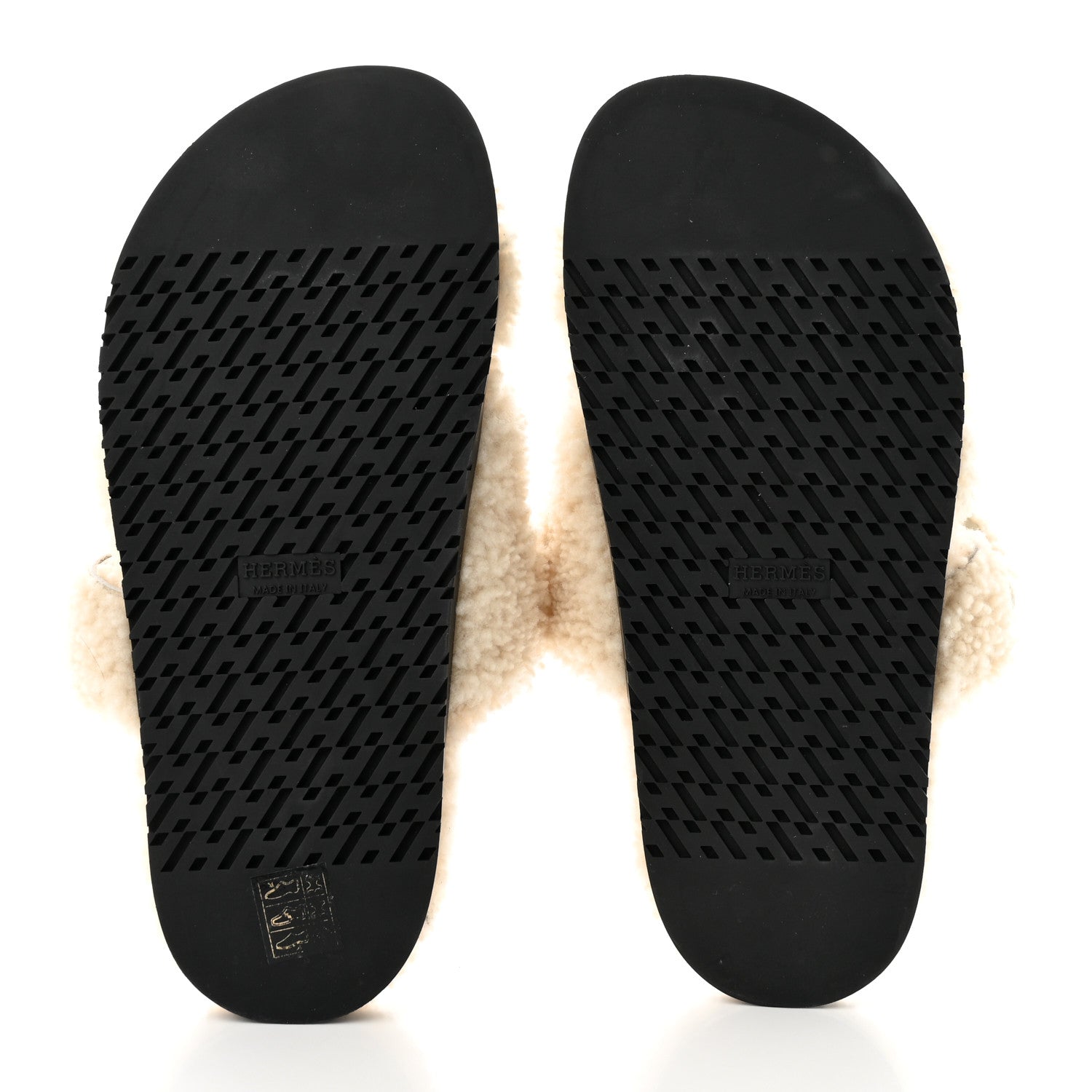 Hermes Woolskin Womens Chypre Sandals 37.5 Ecru 4 of 6