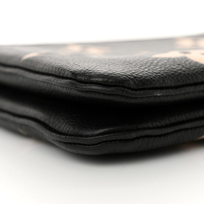 Louis Vuitton Empreinte Monogram Giant Double Zip Pochette Black Cream 9 of 11