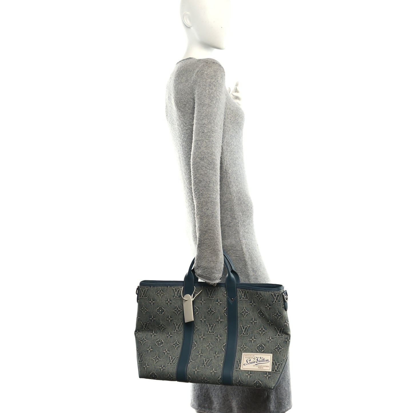 Monogram Washed Denim Weekend Tote NM Blue