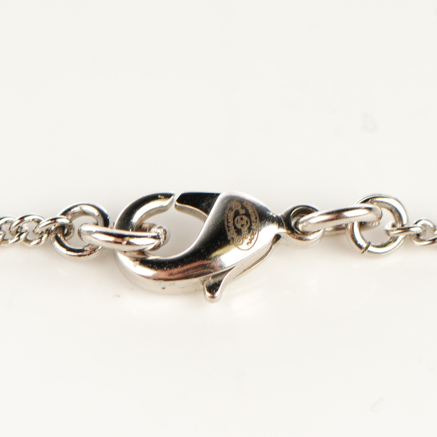 Chanel Crystal Timeless CC Necklace Silver 3 of 4