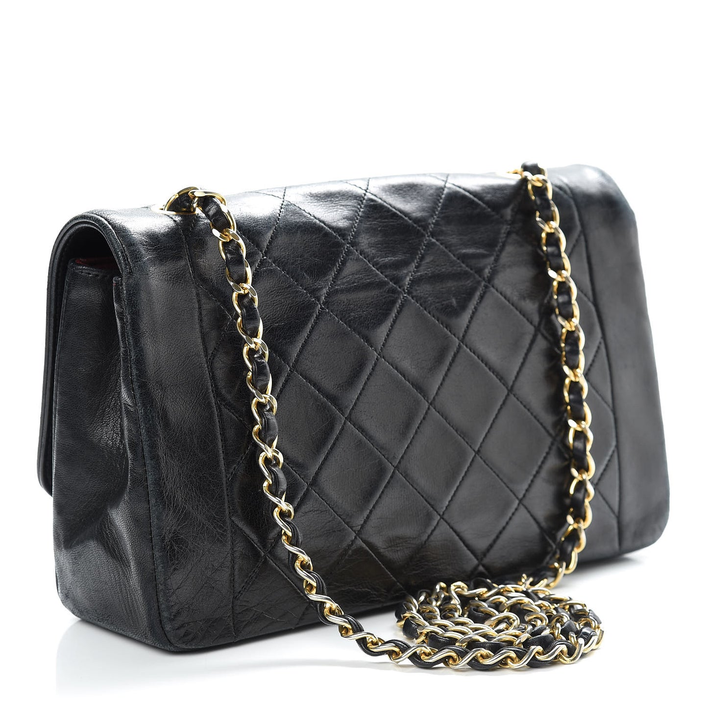Lambskin Quilted Medium Single Flap Black