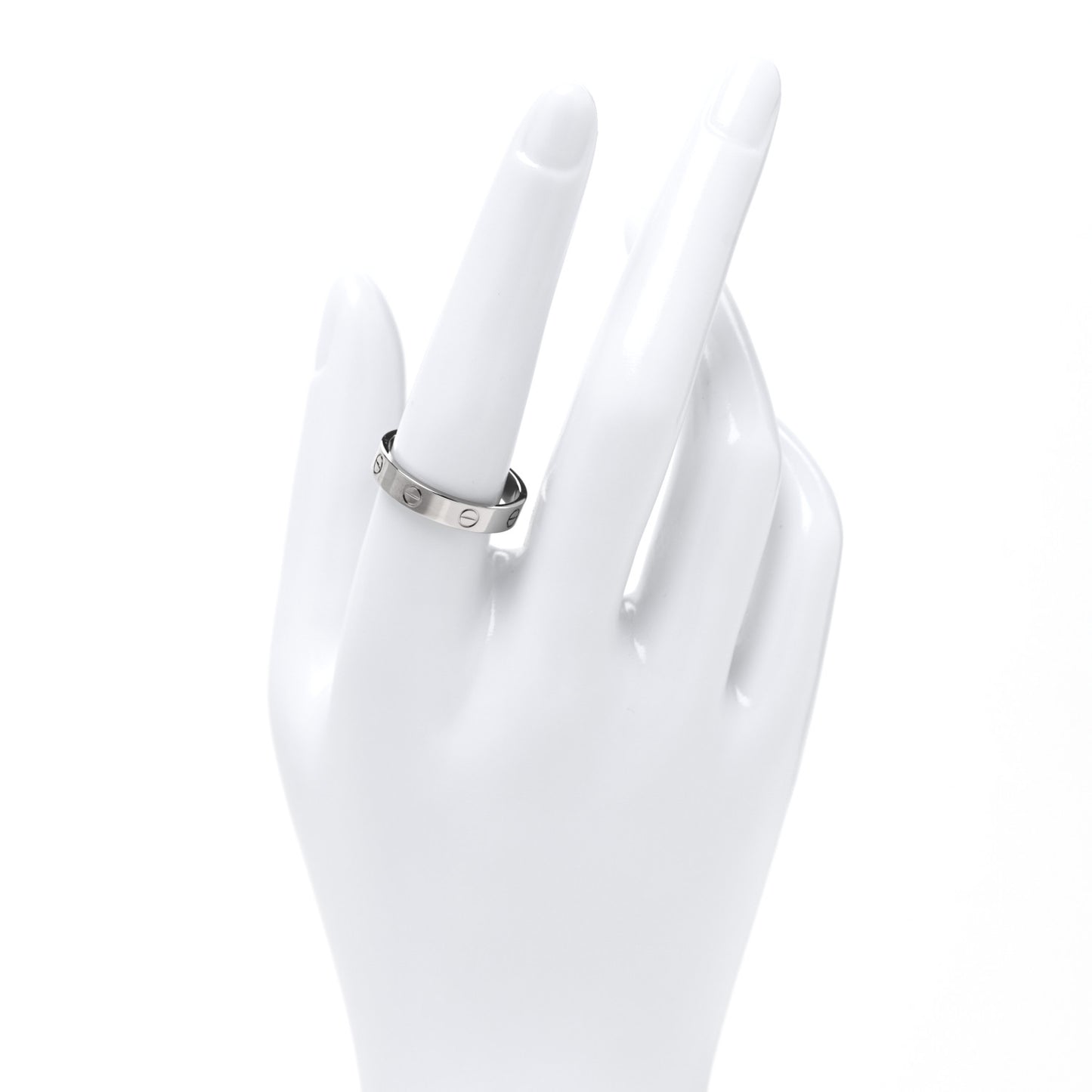 18K White Gold 3.5mm LOVE Wedding Band Ring 58 8.5