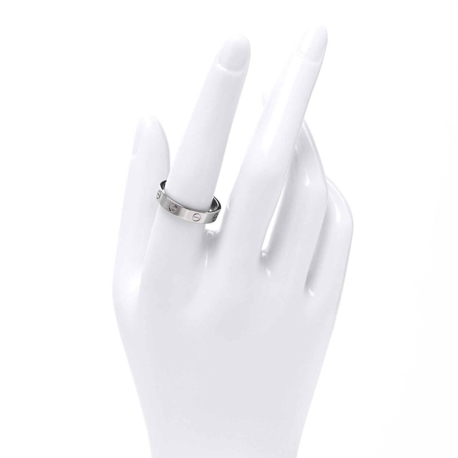 Cartier 18K White Gold 3.5mm LOVE Wedding Band Ring 58 8.5 2 of 4