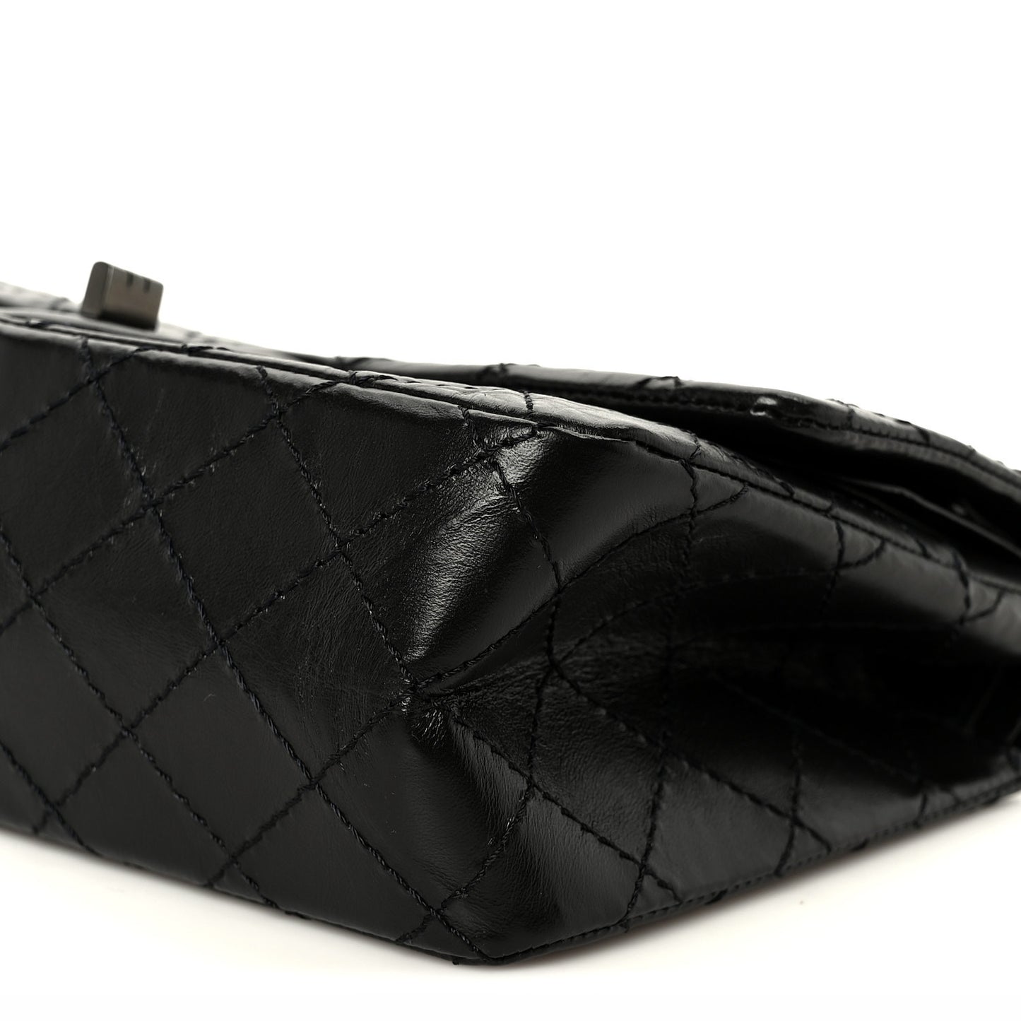 Aged Calfskin Quilted 2.55 Reissue 225 Flap So Black