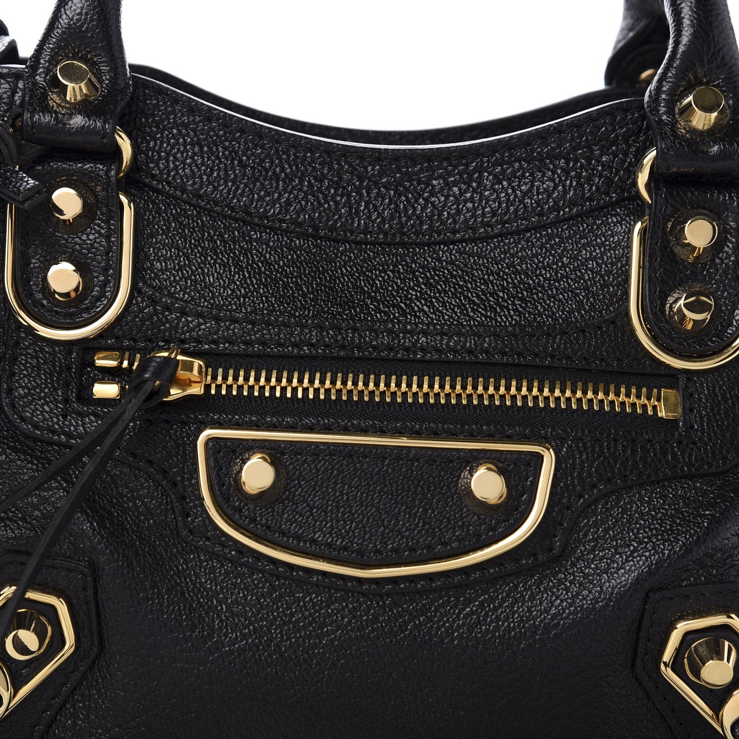 Balenciaga Chevre Gold Metallic Edge Hardware Mini City Black 12 of 12