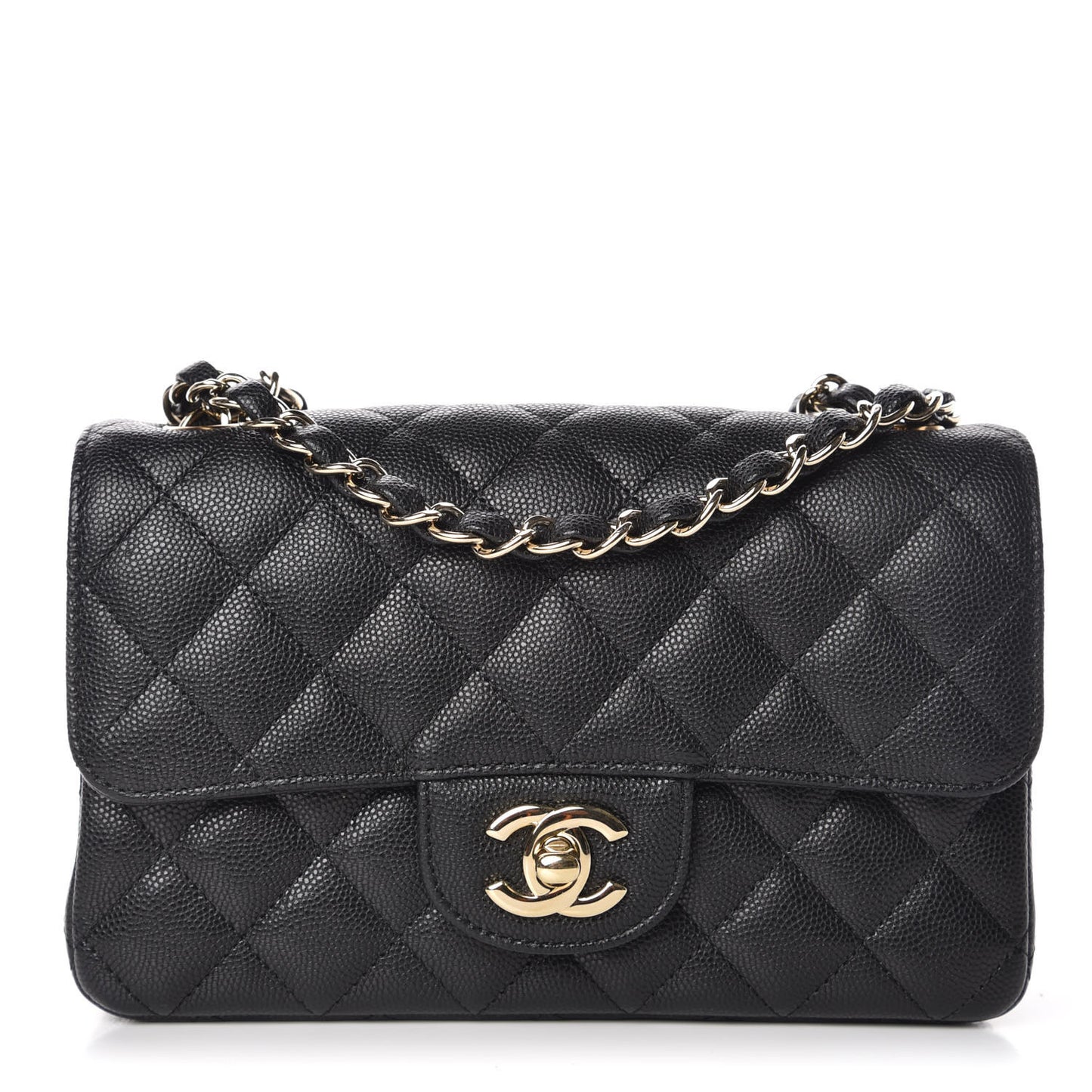 Caviar Quilted Mini Rectangular Flap Black