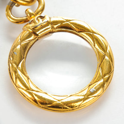 Chanel CC Quilted Loupe Chain Necklace Gold 4 of 6