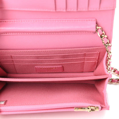 Chanel Caviar Quilted Mini Wallet On Chain WOC Pink 5 of 11