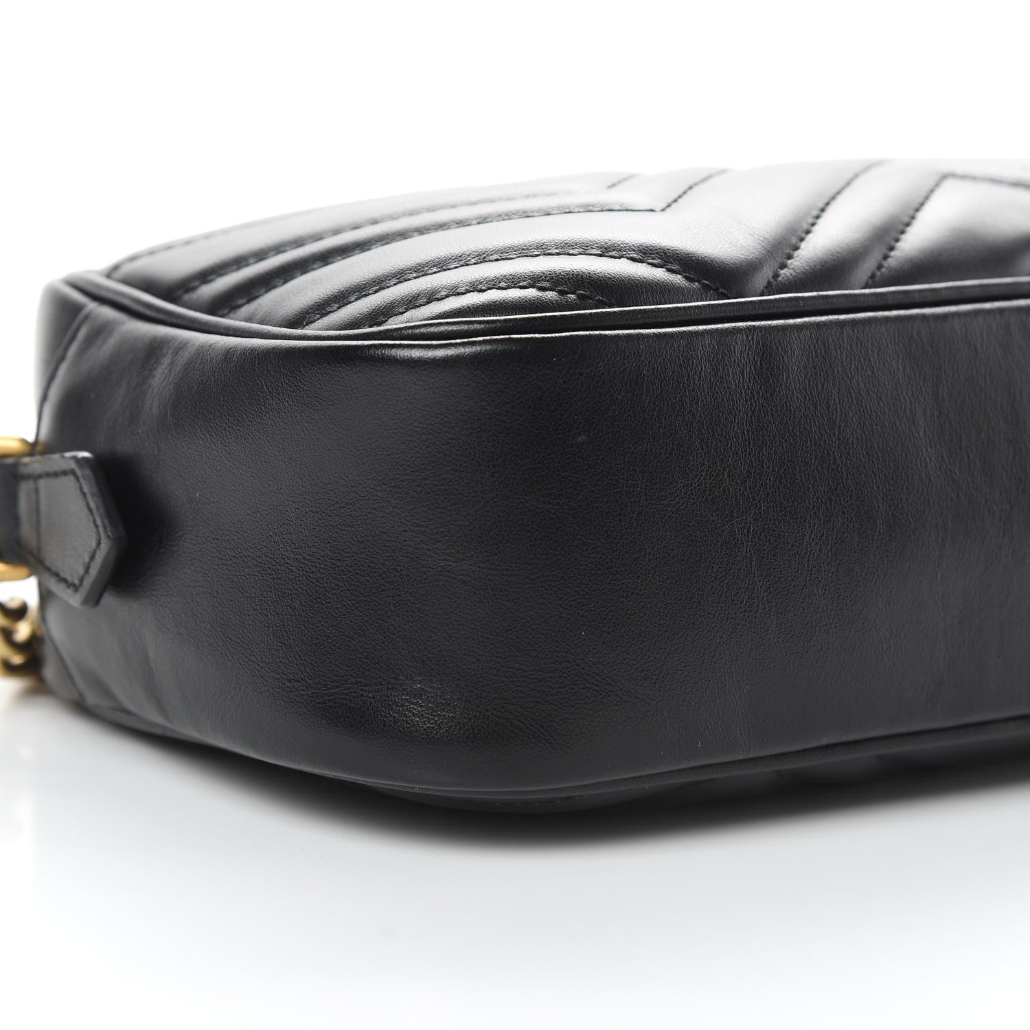 Gucci Calfskin Matelasse Small GG Marmont Chain Shoulder Bag Black 9 of 11