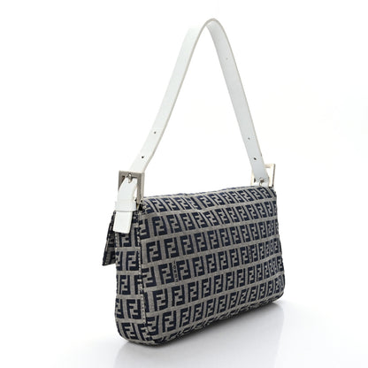 Fendi Zucchino Baguette Navy White 2 of 9