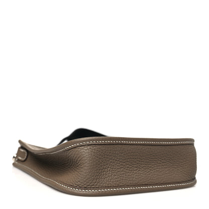 Hermes Taurillon Clemence Amazone Evelyne TPM Etoupe Bleu Indigo 4 of 10